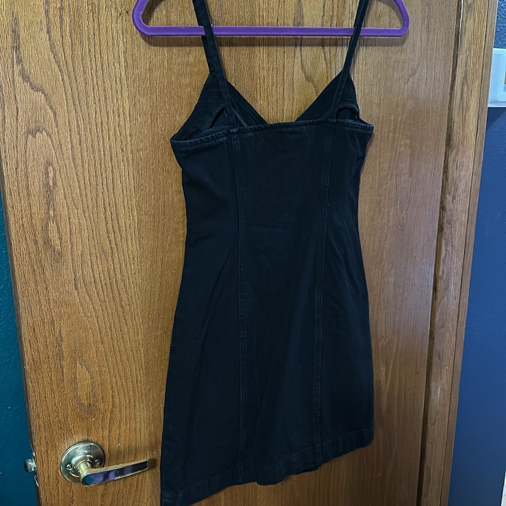 Topshop Moto Black Denim Dress - Picture 4 of 5